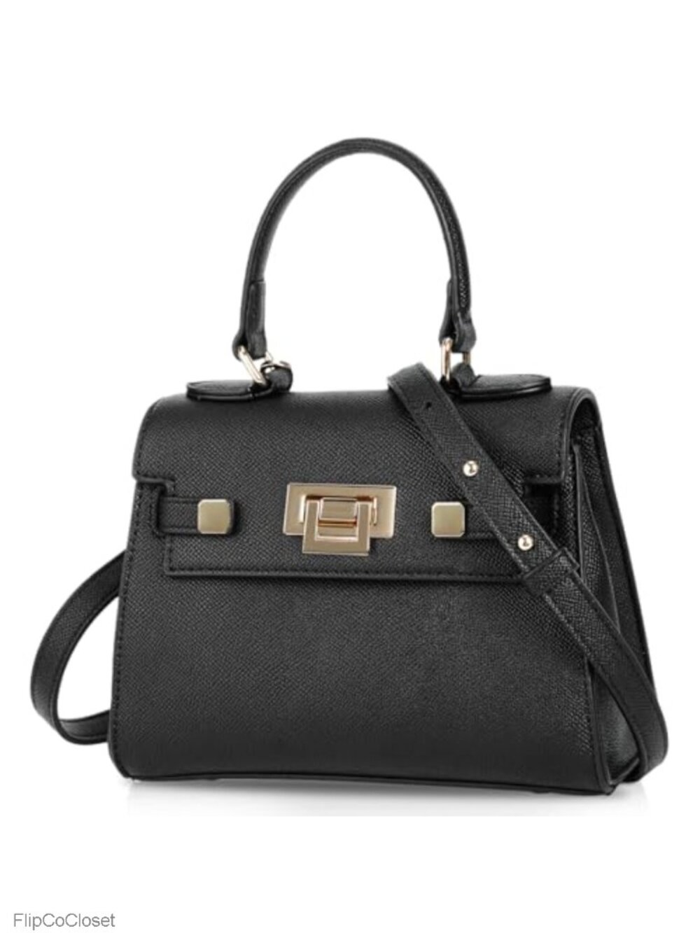 Mini Satchel Bag for Women Textured Faux Leather Crossbody Purse Top Handle